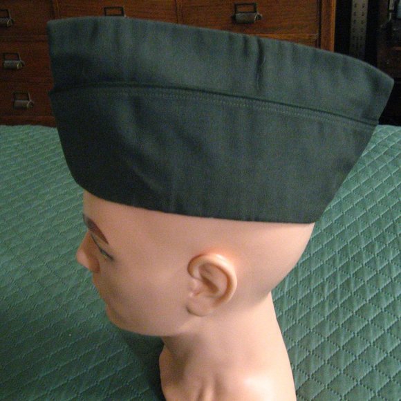 🇺🇸 USA Military Vintage Green Garrison Men's Cap 6 7/8 - Picture 5 of 10